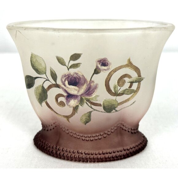 Croscill Ridgewood Toothbrush Holder Frosted Lavender Rose Floral 4" - Picture 1 of 6